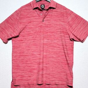 FootJoy Mens Red Lisle Space Dye Performance Polo Shirt Sz‎ M . #602